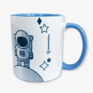 CANECA POP 350ML AZUL AMIZADE ASTRONAUTA