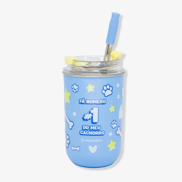 COPO NEO C/CANUDO 300ML AMO DOGS - Imagem 2