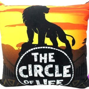 ALMOFADA FIBRA VELUDO 40X40CM REI LEAO THE CIRCLE OF LIFE