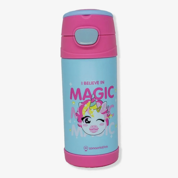 GARRAFA TOP HANDLE INF.350ML C/ADESIVO UNICORNIO