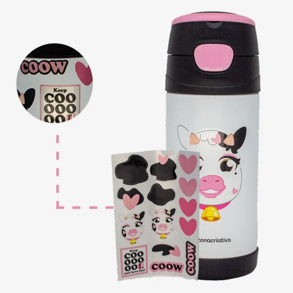 GARRAFA TOP HANDLE INF.350ML C/ADESIVO VAQUINHA - Imagem 2