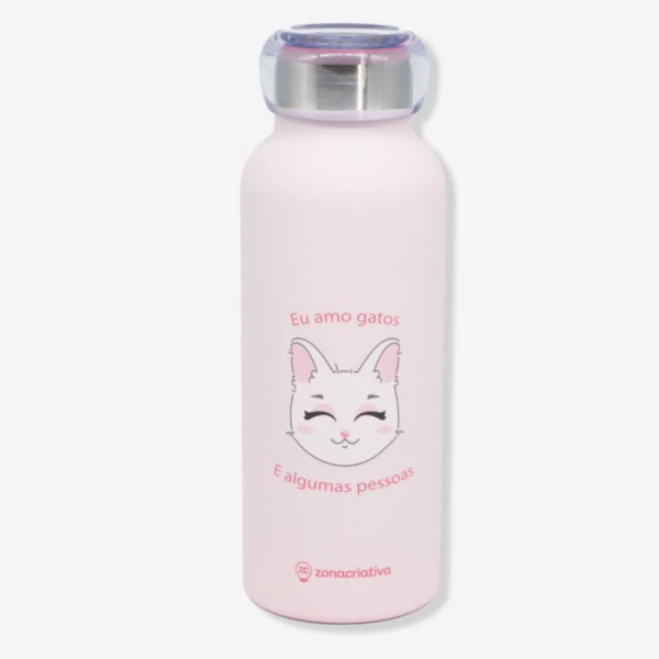 GARRAFA BUBBLE 500ML EU AMO GATOS