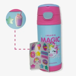 GARRAFA TOP HANDLE C/ADESIVO 500ML UNICORNIO