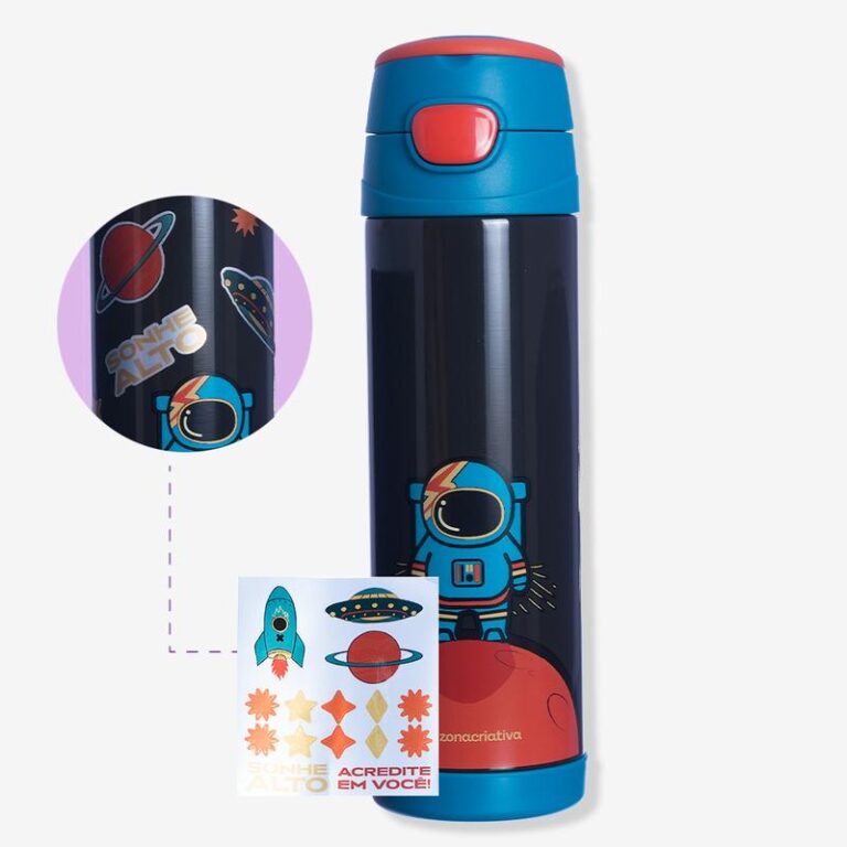GARRAFA TOP HANDLE C/ADESIVO 500ML ASTRONAUTA
