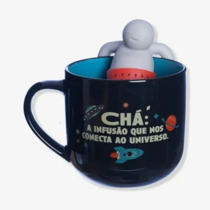 CANECA 350ML C/ INFUSOR P/ CHA ASTRONAUTA