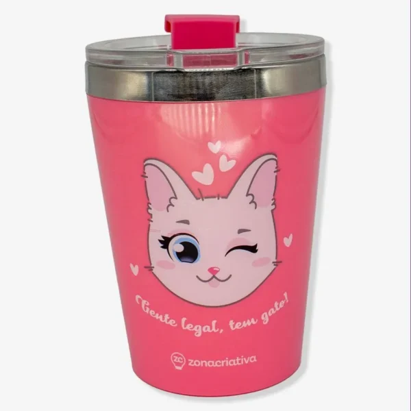 COPO VIAGEM SNAP 300ML I LOVE CATS