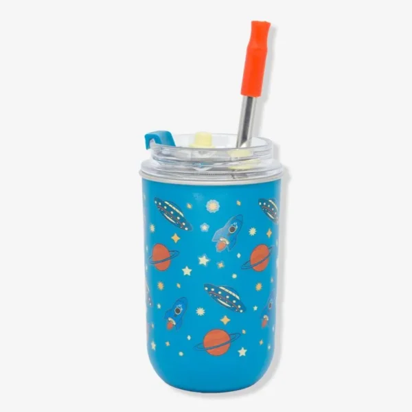 COPO NEO C/CANUDO 300ML ASTRONAUTA