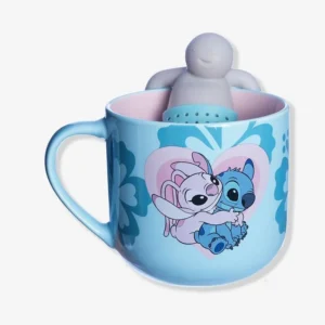 CANECA 350ML C/INFUSOR P/ CHA STITCH NAMORADOS