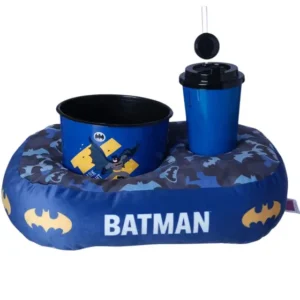 KIT ALMOFADA PIPOCA INFANTIL FIBRA VELUDO BATMAN