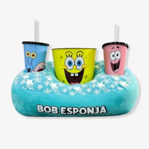 KIT ALMOFADA PIPOCA FIBRA SUEDE BOB ESPONJA
