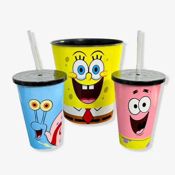 KIT ALMOFADA PIPOCA FIBRA SUEDE BOB ESPONJA - Imagem 2