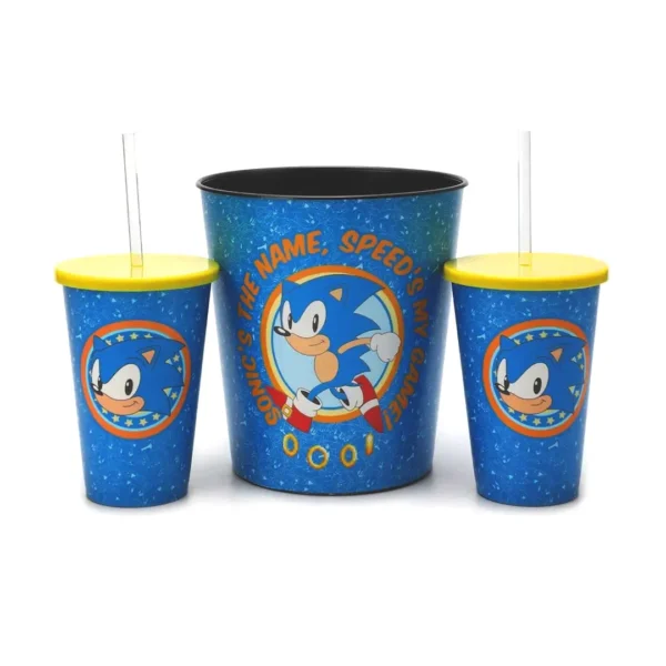 KIT ALMOFADA PIPOCA FIBRA SUEDE SONIC THE HEDGEHOG - Imagem 2