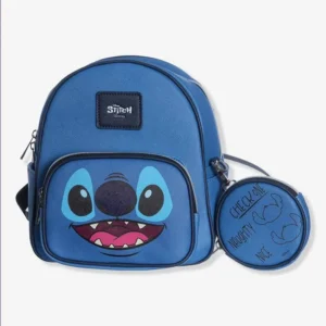 MINI MOCHILA FASHION COM BOLSINHA STITCH