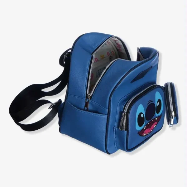 MINI MOCHILA FASHION COM BOLSINHA STITCH - Imagem 3