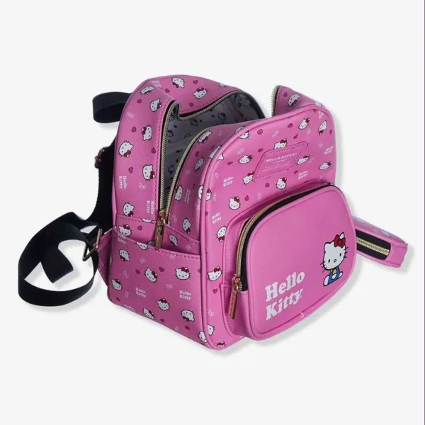 MINI MOCHILA FASHION COM BOLSINHA HELLO KITTY - Imagem 3