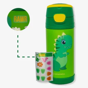GARRAFA TOP HANDLE INF.350ML C/ADESIVO DINOSSAURO