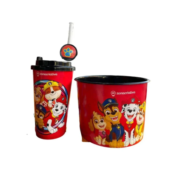 KIT ALMOFADA PIPOCA INFANTIL FIBRA VELUDO PATRULHA CANINA - Imagem 3