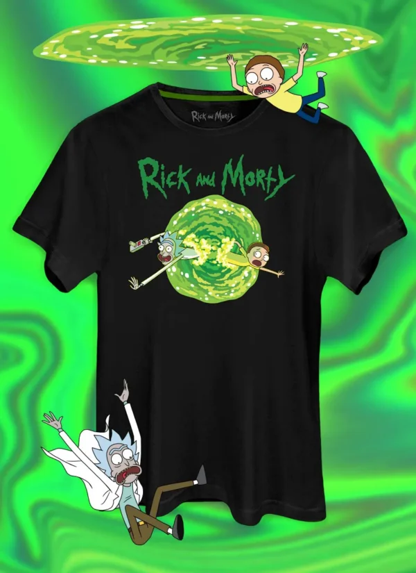 CAMISETA RICK MORTY PORTAL PRETO