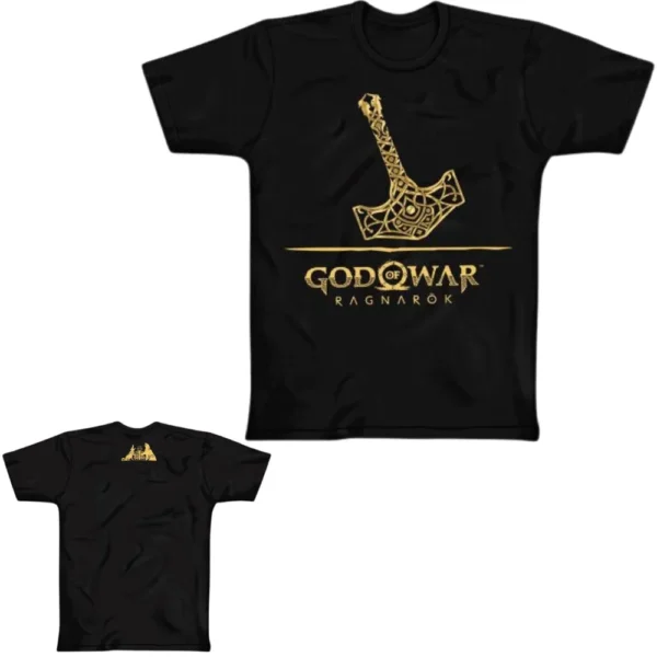 CAMISETA GOW RAGNAROK MJONIR PRETO