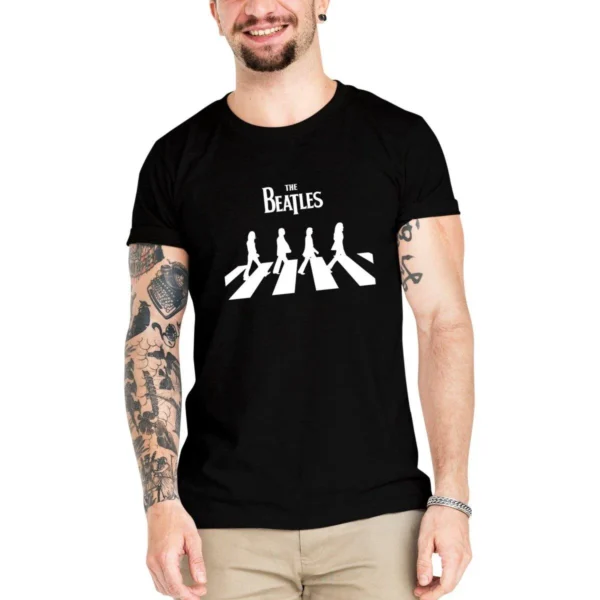 CAMISETA THE BEATLES ABBEY ROAD PRETO