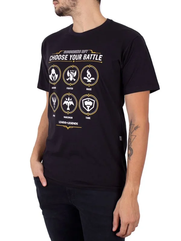 CAMISETA LOL CHOOSE BATTLE PRETO