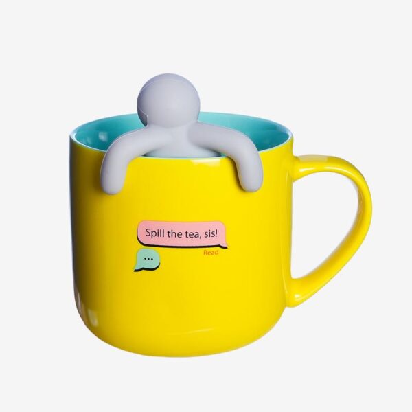 CANECA 350ML C/INFUSOR P/ CHA BOB ESPONJA PINKY UP - Imagem 2