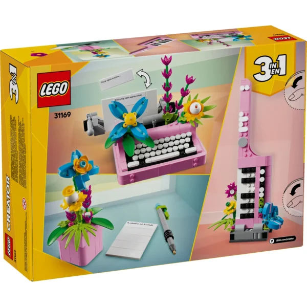 MAQUINA DE ESCREVER COM FLORES - Imagem 2