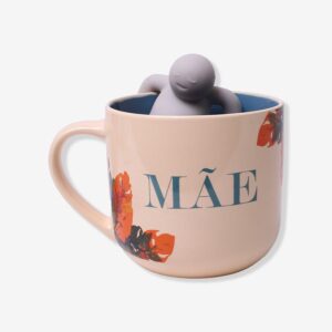 CANECA 350ML C/INFUSOR P/ CHA MAE GARDEN