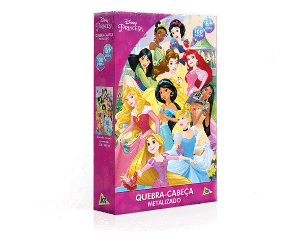 QUEBRA CABECA 100 PC ENCAPADO - PRINCESA METALIZADO