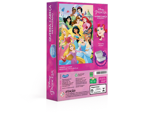 QUEBRA CABECA 100 PC ENCAPADO - PRINCESA METALIZADO - Imagem 2