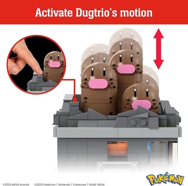 MEGA CONSTRUX POKEMON JOGO MINIATURA DO DUGTRIO C MOVIMENTO - Imagem 2