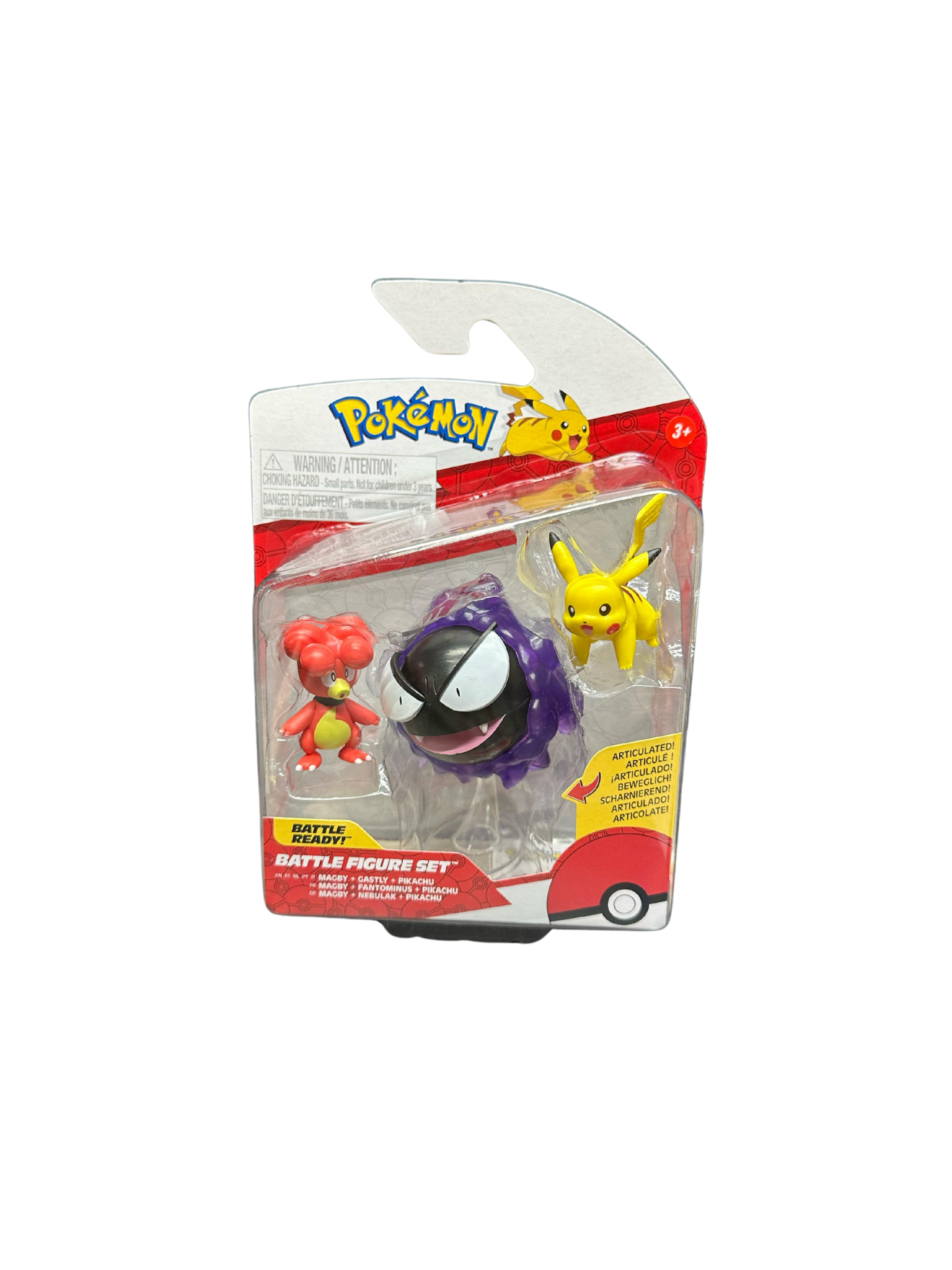 BONECO MAGLY, GASTLY E PIKACHU