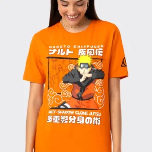 CAMISETA NARUTO KAGE BUNSHIN LARANJA