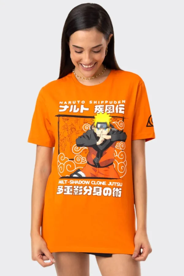 CAMISETA NARUTO KAGE BUNSHIN LARANJA