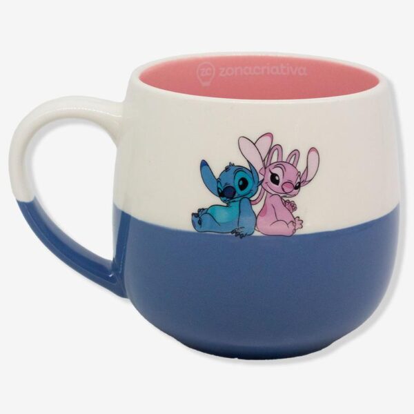 CANECA MAGGIE 400ML STITCH E ANGEL NAMORADOS