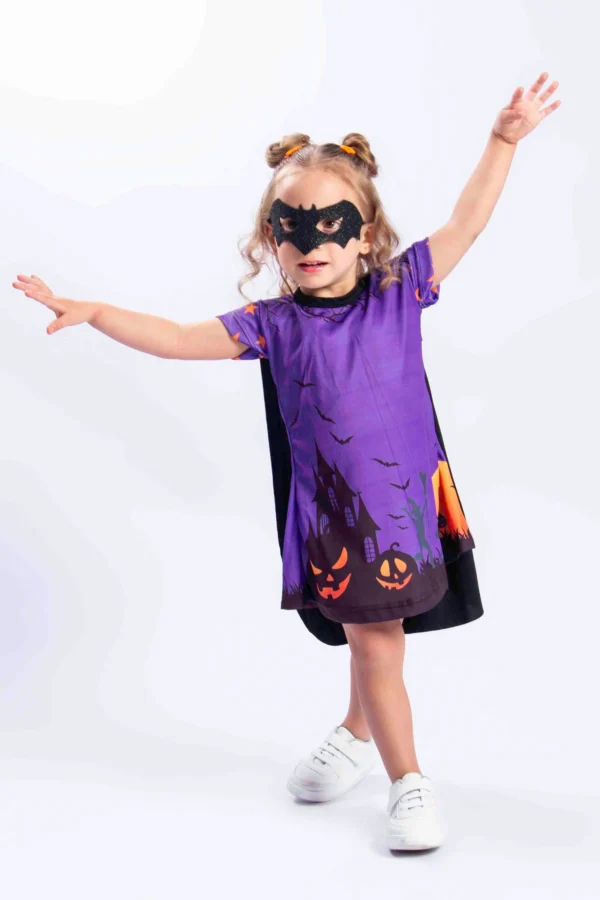 FANTASIA VESTIDO HALLOWEN INFANTIL COM CAPA