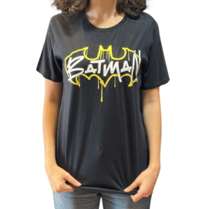 CAMISETA BATMAN LOGO YELLOW PRETO