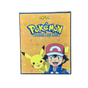 FICHARIO POKEMON - ASH E PIKACHU FUNDO LARANJA