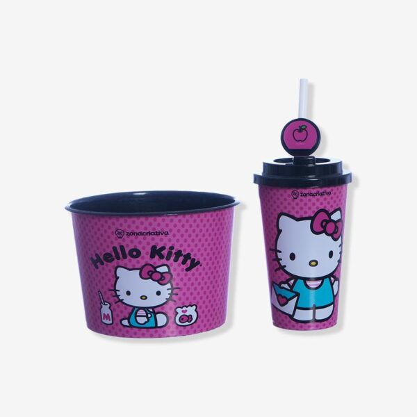 KIT ALMOFADA PIPOCA INFANTIL FIBRA VELUDO HELLO KITTY - Imagem 2