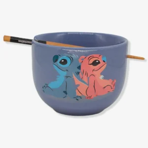 BOWL C/HASHI 500ML STITCH E ANGEL NAMORADOS