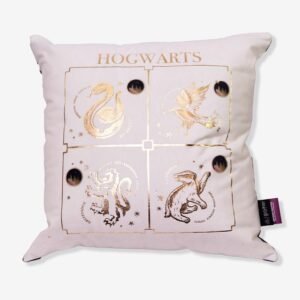 ALMOFADA FIBRA VELUDO 40X40CM HOGWARTS CASAS DOURADAS