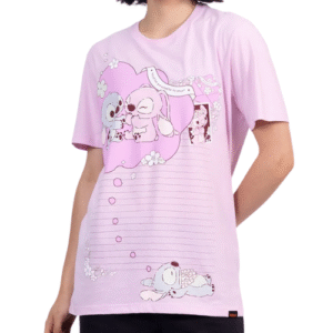 CAMISETA INFANTIL STITCH E ANGEL ROXO
