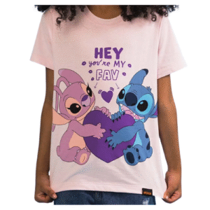 CAMISETA INFANTIL STITCH MY FAV ROSA