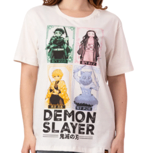 CAMISETA JUVENIL DEMON SLAYER EQUIPE OFF WHITE
