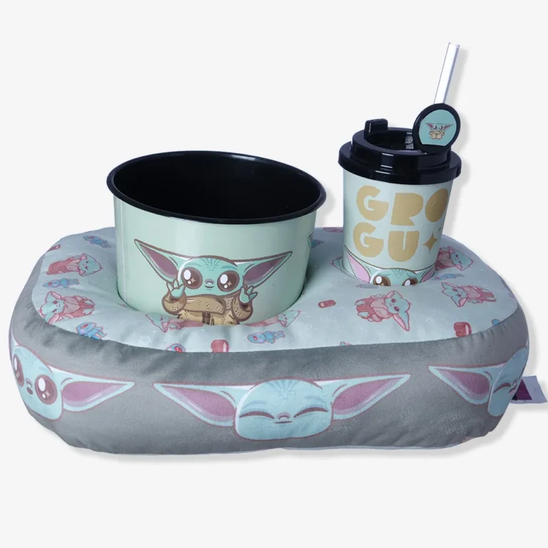 KIT ALMOFADA PIPOCA INFANTIL FIBRA VELUDO BABY YODA