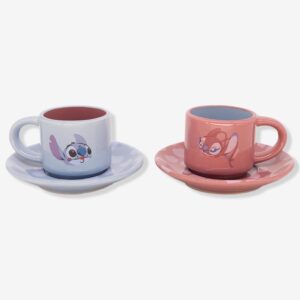 KIT XICARA C/PIRES STITCH E ANGEL NAMORADOS