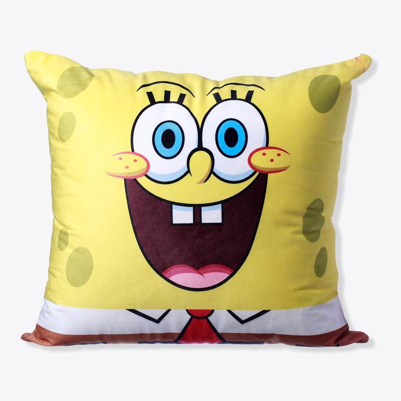 ALMOFADA FIBRA VELUDO 40X40CM BOB ESPONJA