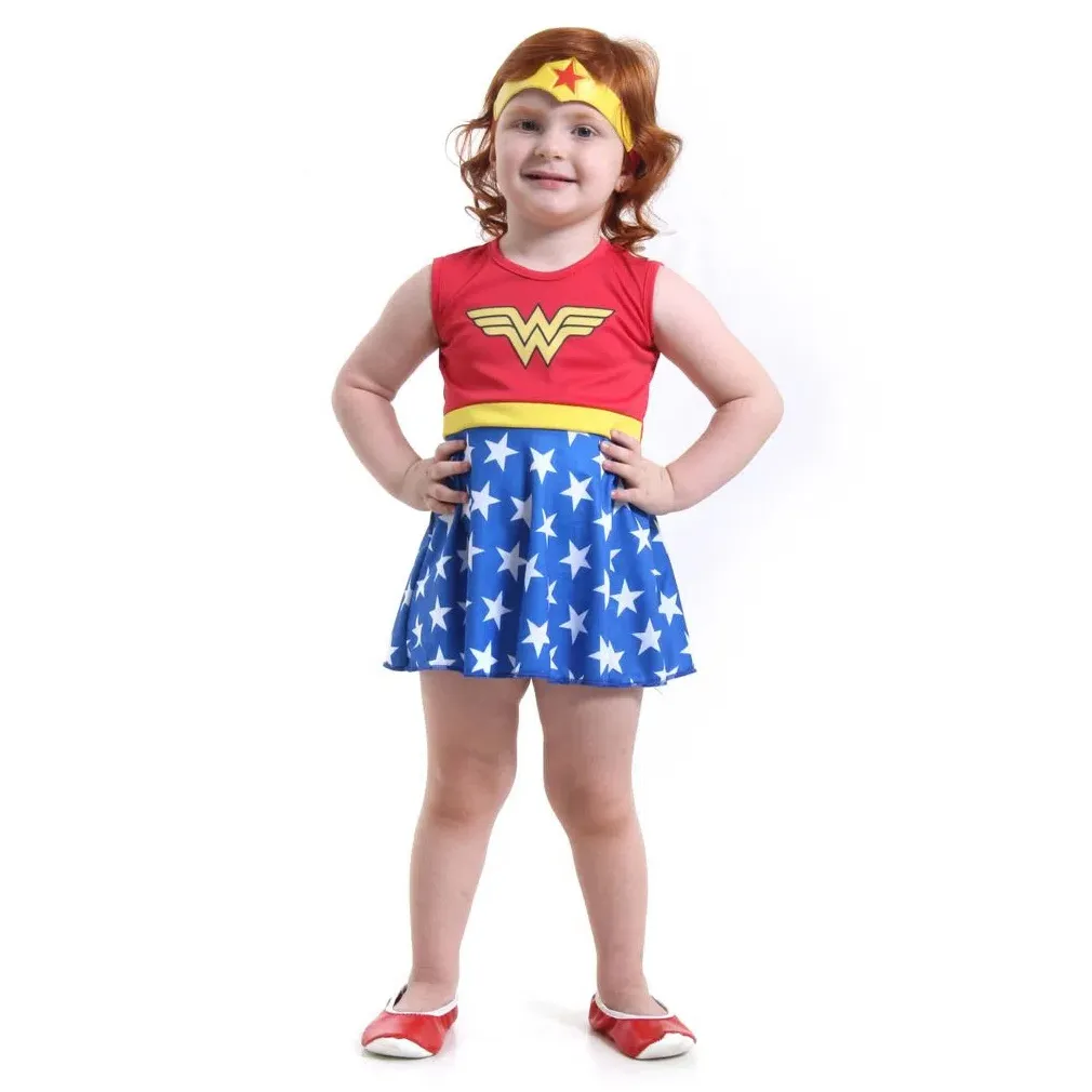 FANTASIA VESTIDO INFANTIL MULHER MARAVILHA C/ACESSORIO
