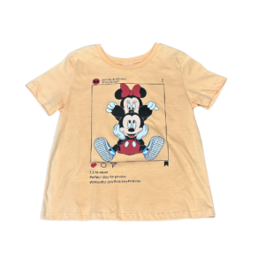 CAMISETA INFANTIL MICKEY E MINNIE (COR LARANJA) - TAMANHO 10