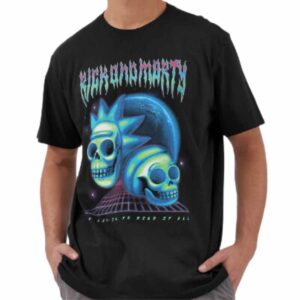 CAMISETA RICK MORTY SKULLS PRETO